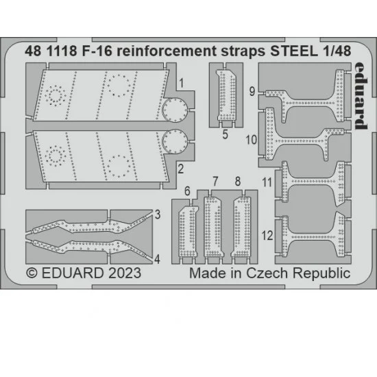 Eduard 481118 1/48 F-16 Fighting Falcon Reinforcement Straps Photo-etched set for Kinetic kits