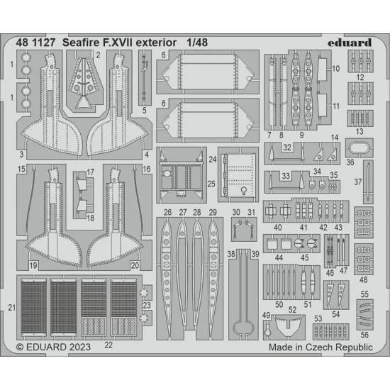 Eduard 481127 1/48 Supermarine Seafire F.XVII Exterior Photo-etched set for Airfix kits
