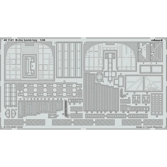 Eduard 481141 1/48 Consolidated B-24J Liberator Bomb Bay PE set for HobbyBoss kits