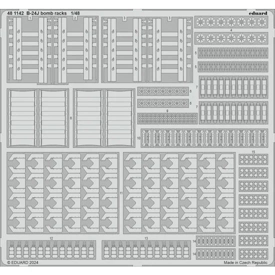 Eduard 481142 1/48 Consolidated B-24J Liberator Bomb Racks PE set for HobbyBoss kits