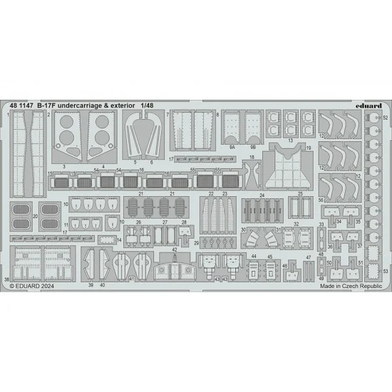 Eduard 481147 1/48 B-17F Flying Fortress Undercarriage & Exterior PE set for Eduard #ED 11183