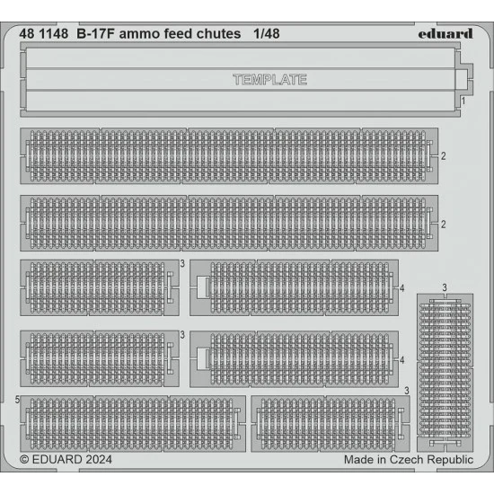 Eduard 481148 1/48 B-17F Flying Fortress Ammo Feed Chutes PE set for Eduard #ED 11183