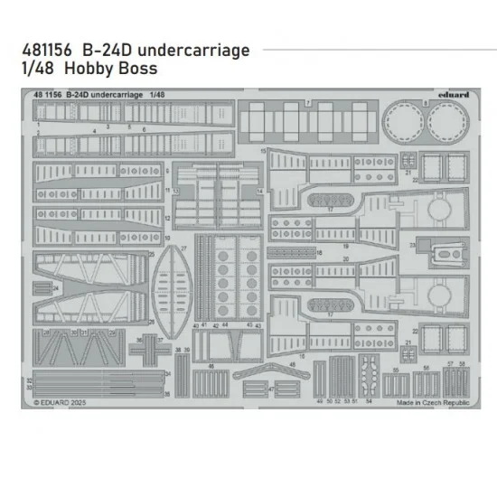Eduard 481156 1/48 B-24D Undercarriage (PE set) for Hobby Boss kits