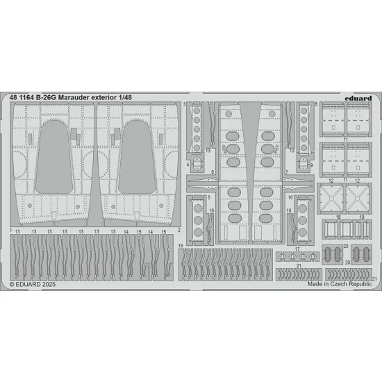 Eduard 481164 1/48 B-26G Marauder Exterior Photo-etched set for ICM kits