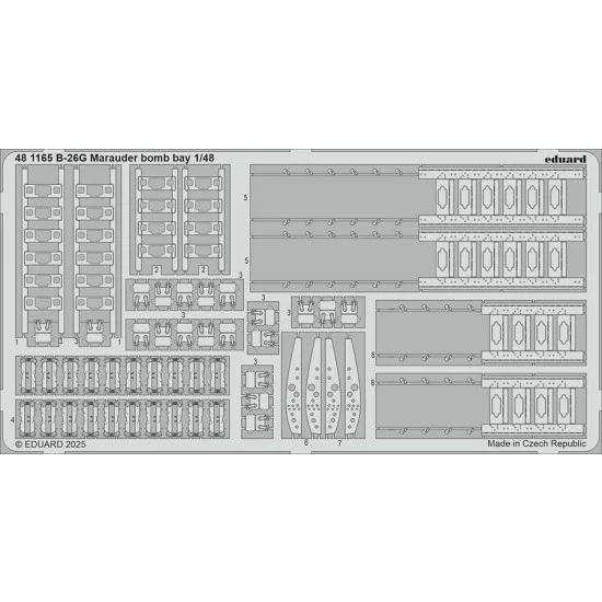 Eduard 481165 1/48 B-26G Marauder Bomb Bay Photo-etched set for ICM kits