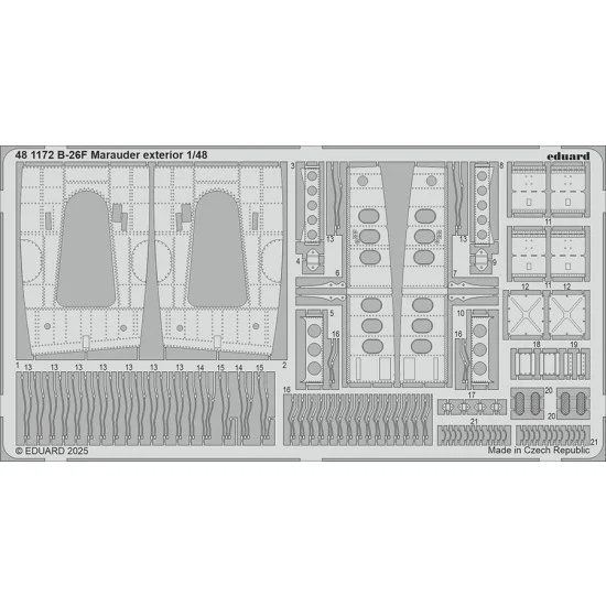 Eduard 481172 1/48 B-26F Marauder Exterior Photo-etched set for ICM kits