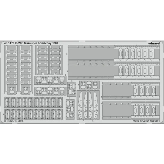 Eduard 481173 1/48 B-26F Marauder Bomb Bay Photo-etched set for ICM kits