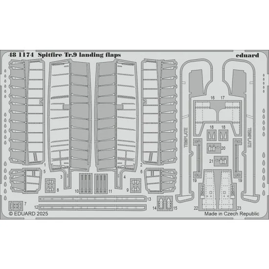 Eduard 481174 1/48 Spitfire Tr.9 Landing Flaps Photo-etched set for Airfix kits