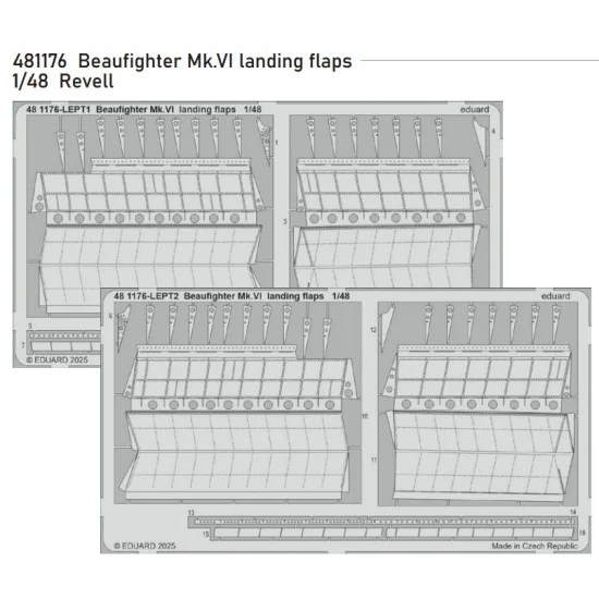 Eduard 481176 1/48 Beaufighter Mk.VI Landing Flaps Photo-etched set for Revell kits