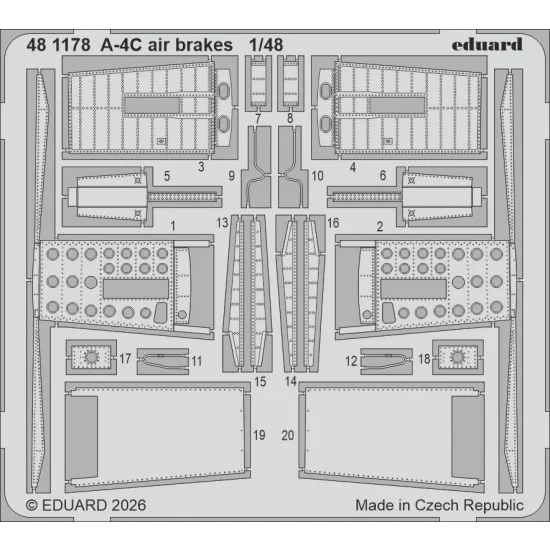 Eduard 481178 1/48 Douglas A-4C Skyhawk Air Brakes Photo-etched set for Hobby Boss kits