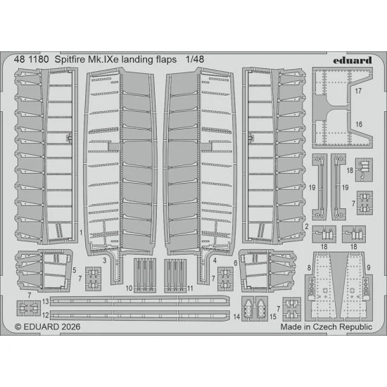 Eduard 481180 1/48 Spitfire Mk.Ixe Landing Flaps Photo-etched Sheet for Airfix kits