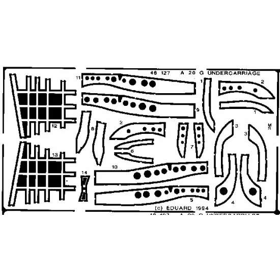 Eduard 48127 Photoetch for 1/48 A-20 Undercarriage for AMT/ERTL kit