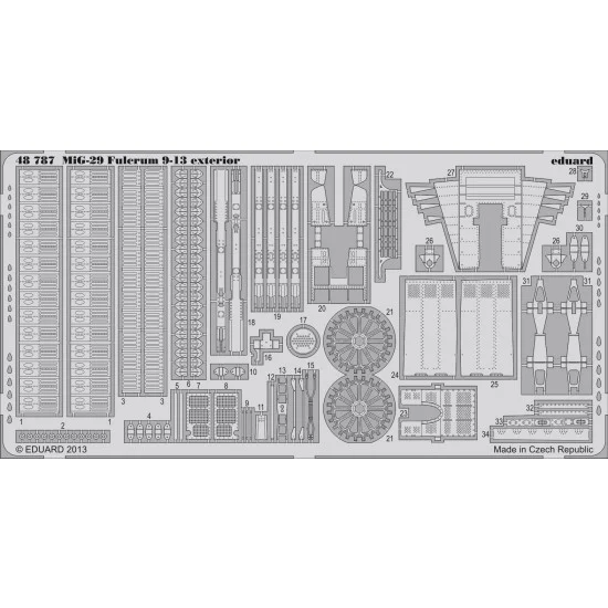 Eduard 48787 1/48 Mikoyan MiG-29 9-13 Exterior Detail Set for Great Wall Hobby kits