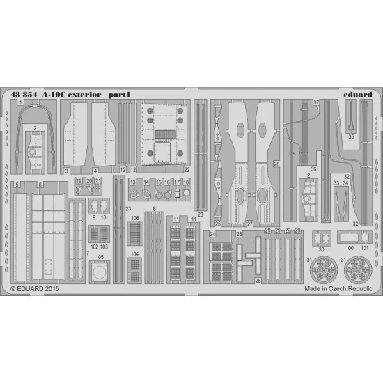 Eduard 48854 1/48 Fairchild A-10C ''Blacksnakes'' Exterior Detail Set for Italeri kit (2PE)