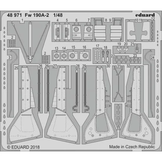 Eduard 48971 1/48 Focke-Wulf Fw 109A-2 Detail Set (PE) for Eduard kits