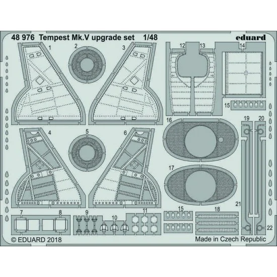 Eduard 48976 1/48 Hawker Tempest Mk.V Upgrade Detail Parts (PE) for Eduard kits - Model Planes