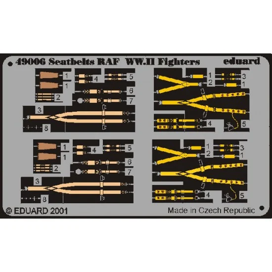 Eduard 49006 Colour Photoetch for 1/48 WWII RAF Seatbelts - Model Planes