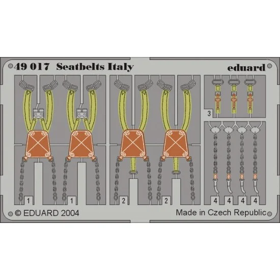Eduard 49017 Colour Photoetch for 1/48 Italy Seatbelts - Model Planes