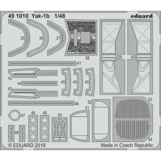 Eduard 491010 1/48 Yakovlev Yak-1b Detail Parts (PE) for Zvezda kits