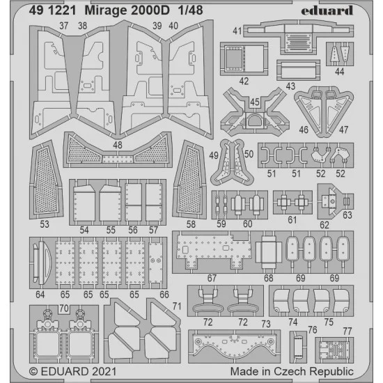 Eduard 491221 1/48 Dassault Mirage 2000D Detail parts for Kinetic kits - Model Planes