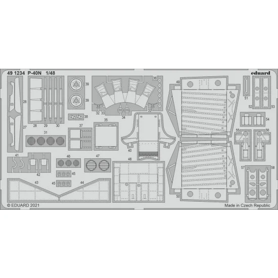 Eduard 491234 1/48 Curtiss P-40N Warhawk Detail set for Academy kits