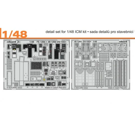Eduard 491264 1/48 Rockwell OV-10D+ Bronco Detail set for ICM kits