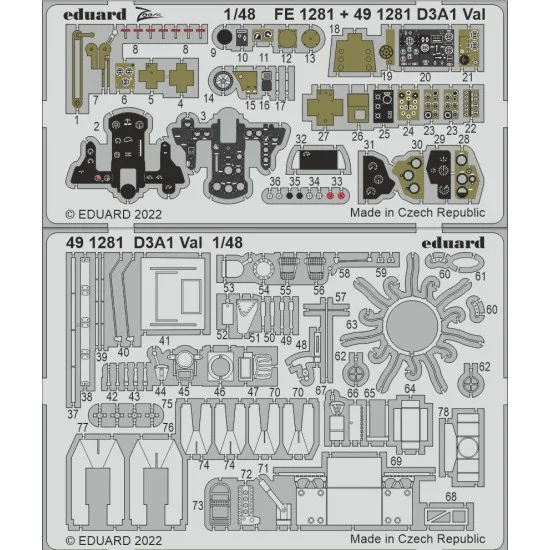 Eduard 491281 1/48 Aichi D3A1 Val Detail Set for Hasegawa kits - Model Planes
