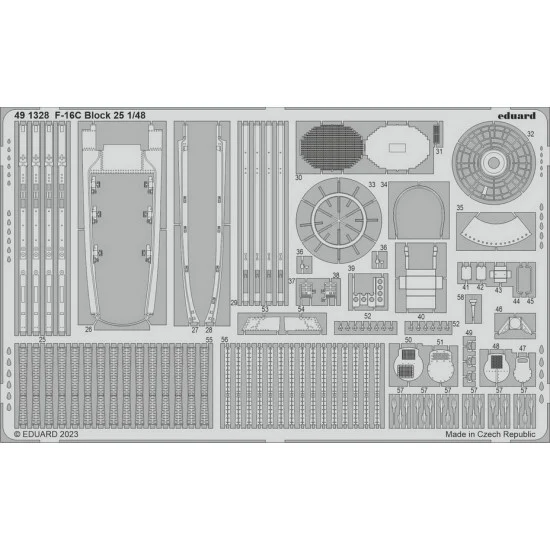 Eduard 491328 1/48 General Dynamics F-16C Fighting Falcon Block 25 Detail Parts for Kinetic