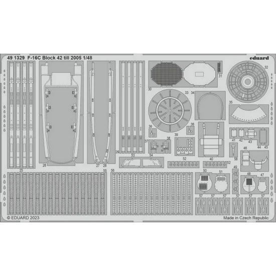 Eduard 491329 1/48 F-16C Fighting Falcon Block 42 Till 2005 Detail Parts for Kinetic kits