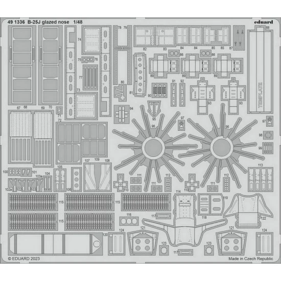 Eduard 491336 1/48 B-25J Mitchell Glazed Nose Detail Set for HK Model kits