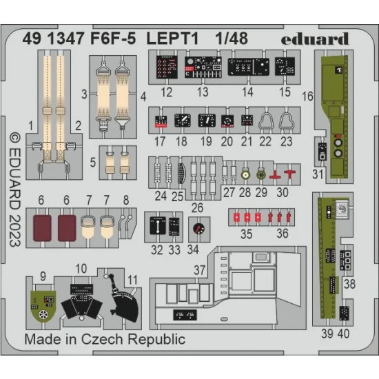 Eduard 491347 1/48 Grumman F6F-5 Hellcat Detail Parts for Eduard kits