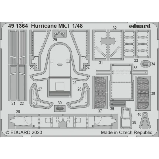 Eduard 491364 1/48 Hawker Hurricane Mk.I Photo-etched set for HobbyBoss kits