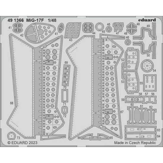 Eduard 491366 1/48 Mikoyan-Gurevich MiG-17F Photo-etched set for Ammo by Mig Jimenez kits