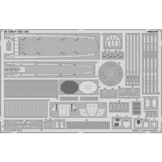 Eduard 491369 1/48 General Dynamics F-16D Fighting Falcon Block 30 Photo-etched set for Kinetic kits