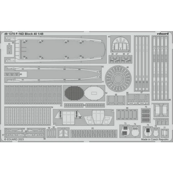 Eduard 491370 1/48 General Dynamics F-16D Fighting Falcon Block 40 Photo-etched set for Kinetic kits