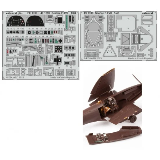Eduard 491399 1/48 Supermarine Seafire F.XVII Photo-etched set for Airfix kits