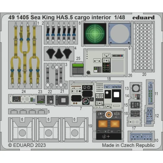Eduard 491405 1/48 Westland Sea King HAS.5 Cargo Interior Photo-etched set for Airfix kits