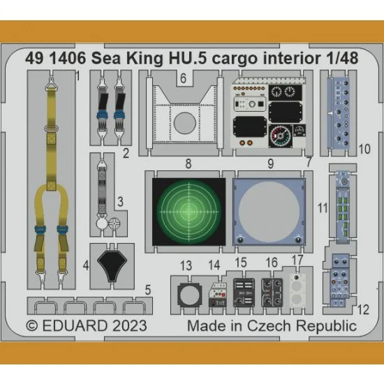 Eduard 491406 1/48 Westland Sea King HU.5 Cargo Interior Photo-etched set for Airfix kits