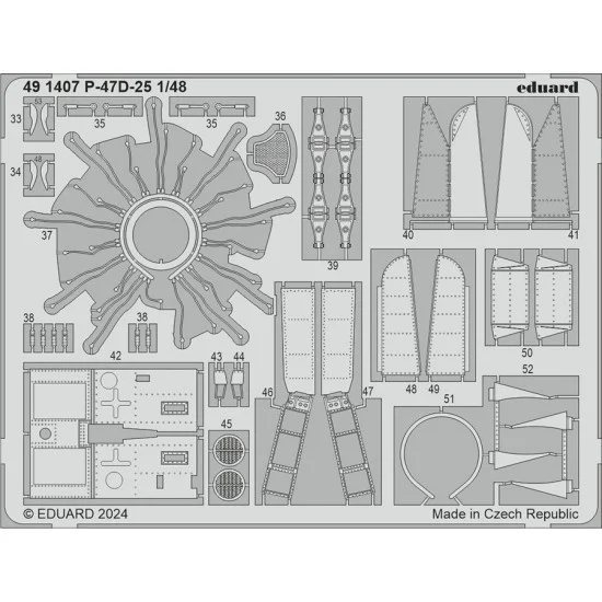 Eduard 491407 1/48 Republic P-47D-25 Thunderbolt Photo-Etched Accessories for MiniArt kits