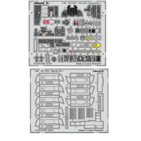 Eduard 491424 1/48 Fairey Gannet AS.1 Photo-etched set for Airfix kits