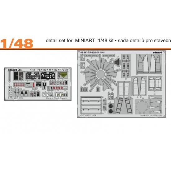 Eduard 491432 1/48 Republic P-47D-30 Thunderbolt Detail Parts for MiniArt kits