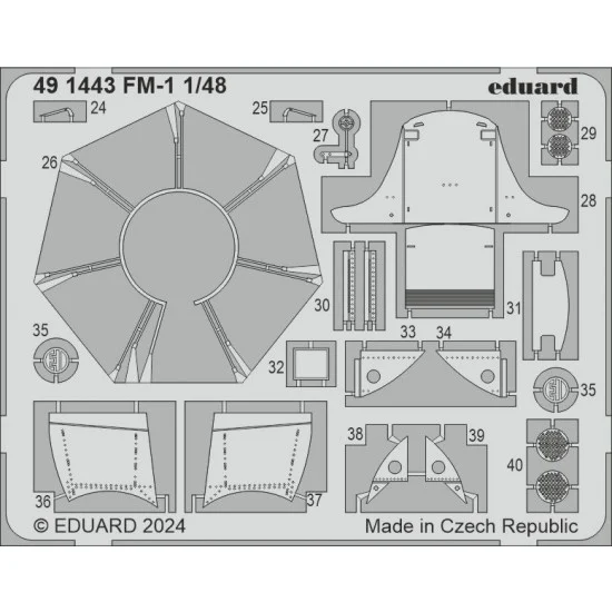 Eduard 491443 1/48 Grumman Wildcat FM-1 Photo-etched set for Tamiya kits