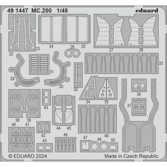 Eduard 491447 1/48 Macchi MC.200 Saetta Photo-etched set for Italeri kits