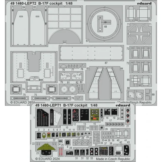 Eduard 491460 1/48 B-17F Flying Fortress Cockpit PE set for Eduard #ED 11183