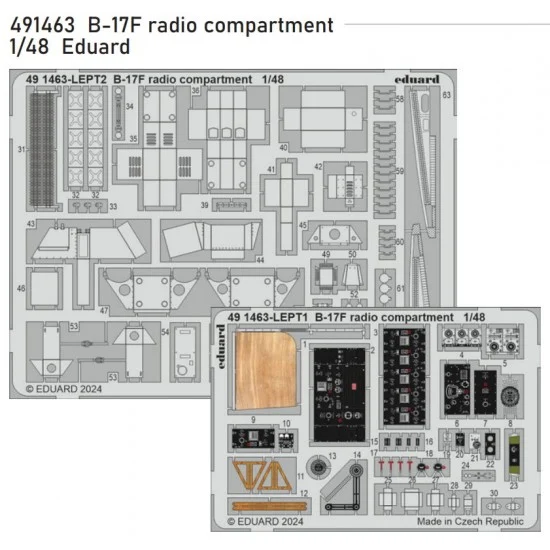Eduard 491463 1/48 B-17F Flying Fortress Radio Compartment PE set for Eduard #ED 11183