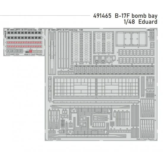 Eduard 491465 1/48 B-17F Flying Fortress Bomb Bay PE set for Eduard #ED 11183