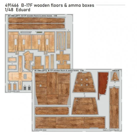 Eduard 491466 1/48 B-17F Flying Fortress Wooden Floors & Ammo Boxes PE set for Eduard #ED 11183