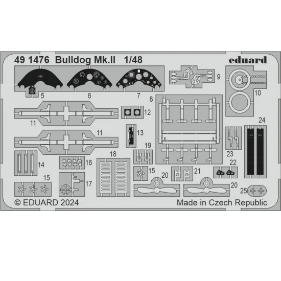Eduard 491476 1/48 Bristol Bulldog Mk.II PE Sheets for Airfix kits - Model Planes