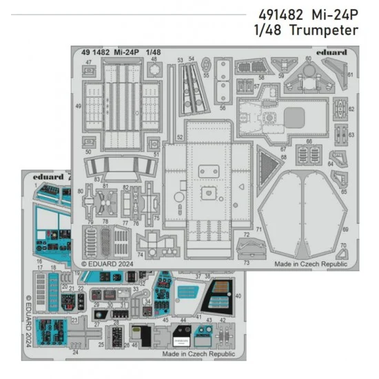 Eduard 491482 1/48 Mil Mi-24P Detail Parts for Trumpeter kits