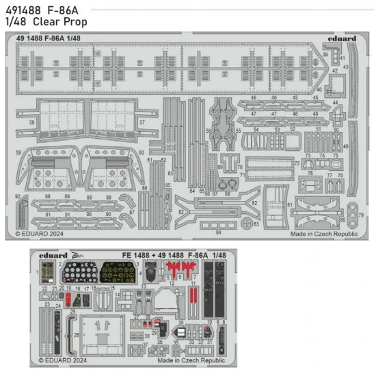 Eduard 491488 1/48 F-86A Sabre Detail set for Clear Prop kits